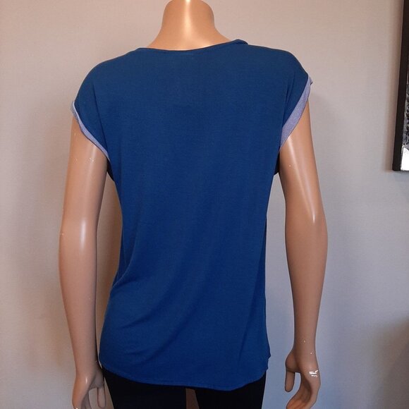 Disney Beauty And The Beast Studded Graphic Top Womens Size Medium Blue Tshirt - Picture 4 of 11